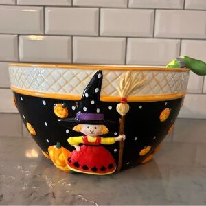 Mary Engelbreit 2002 Halloween punch bowl with ladle - Tiny Teeny Halloweeny